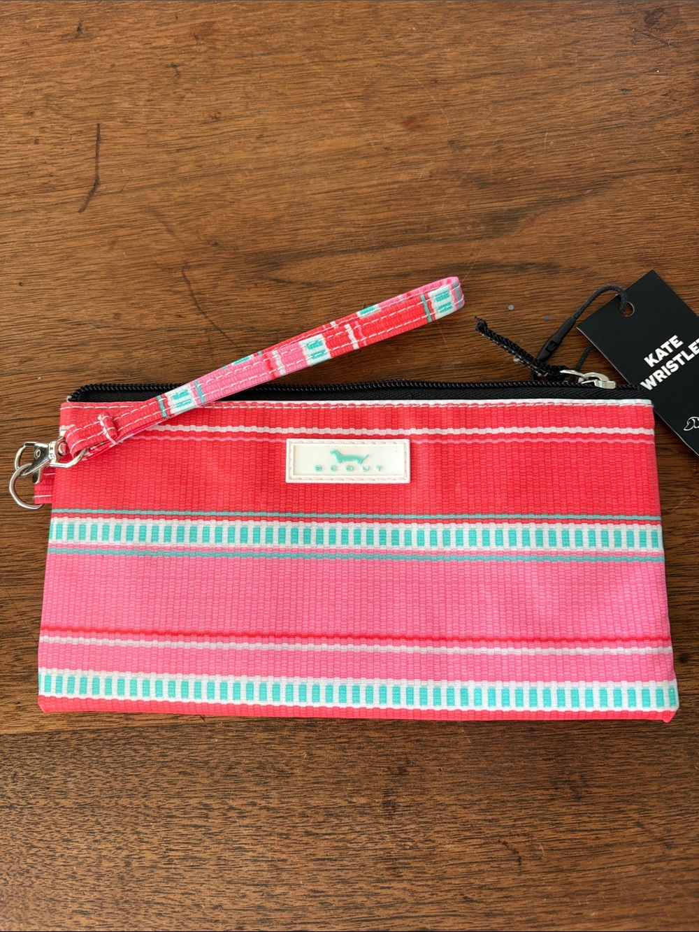 Scout Pink & Coral Stripe Wristlet